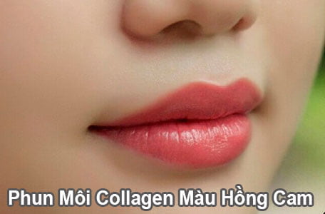Phun môi collagen màu đỏ cam