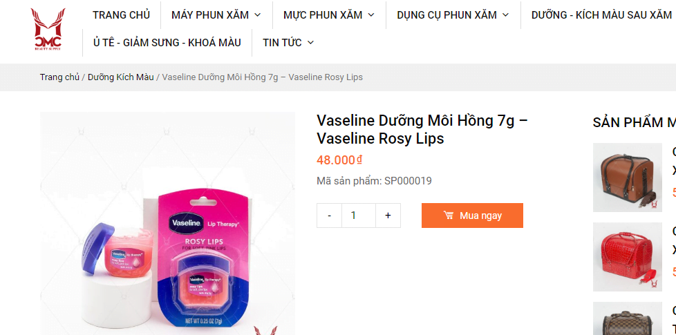 Chọn mua son dưỡng môi Vaseline ở nơi bán uy tín, có bảo hành
