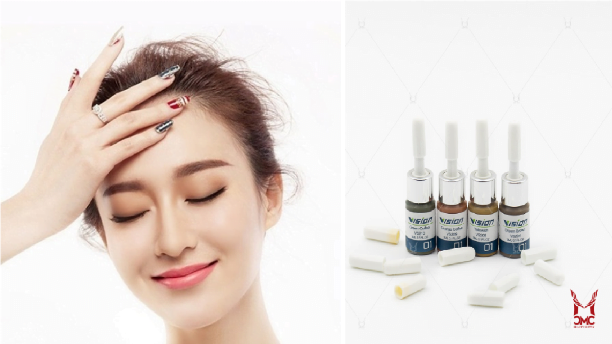 Phun chân mày màu nâu hạt dẻ và nâu socola