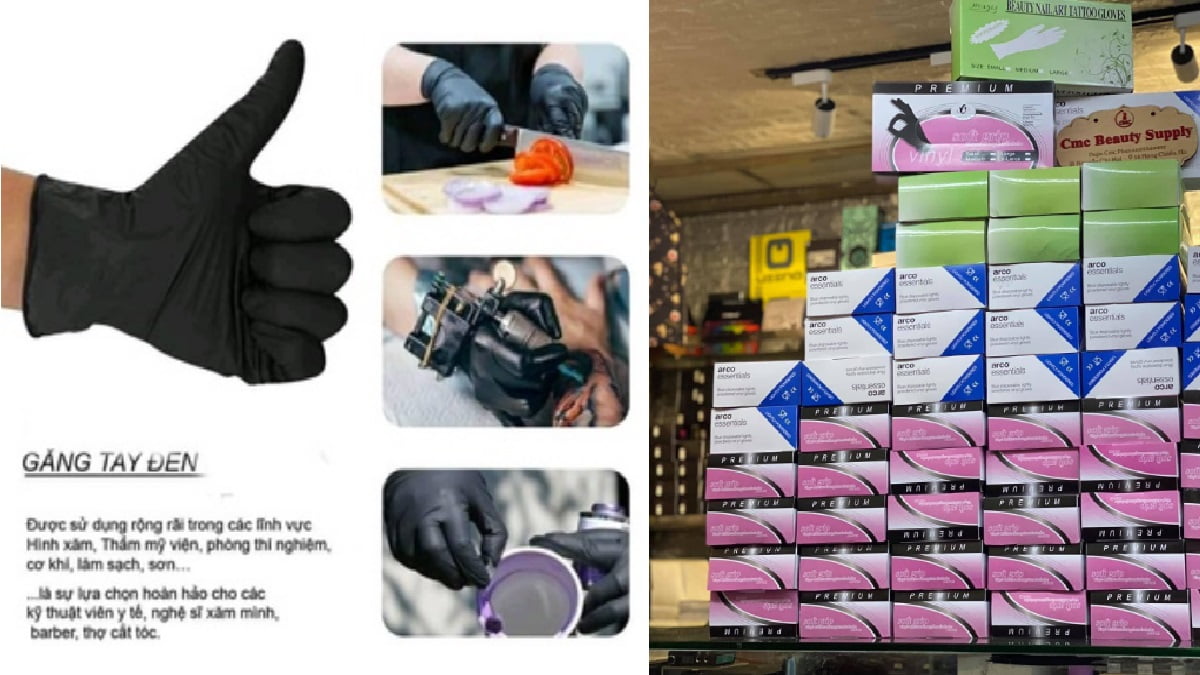 Găng tay phun xăm Vinyl dùng 1 lần và những ưu nhược điểm của nó