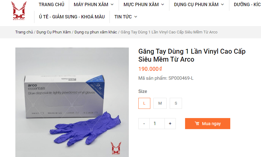 Giá găng tay Vinyl bao nhiêu?