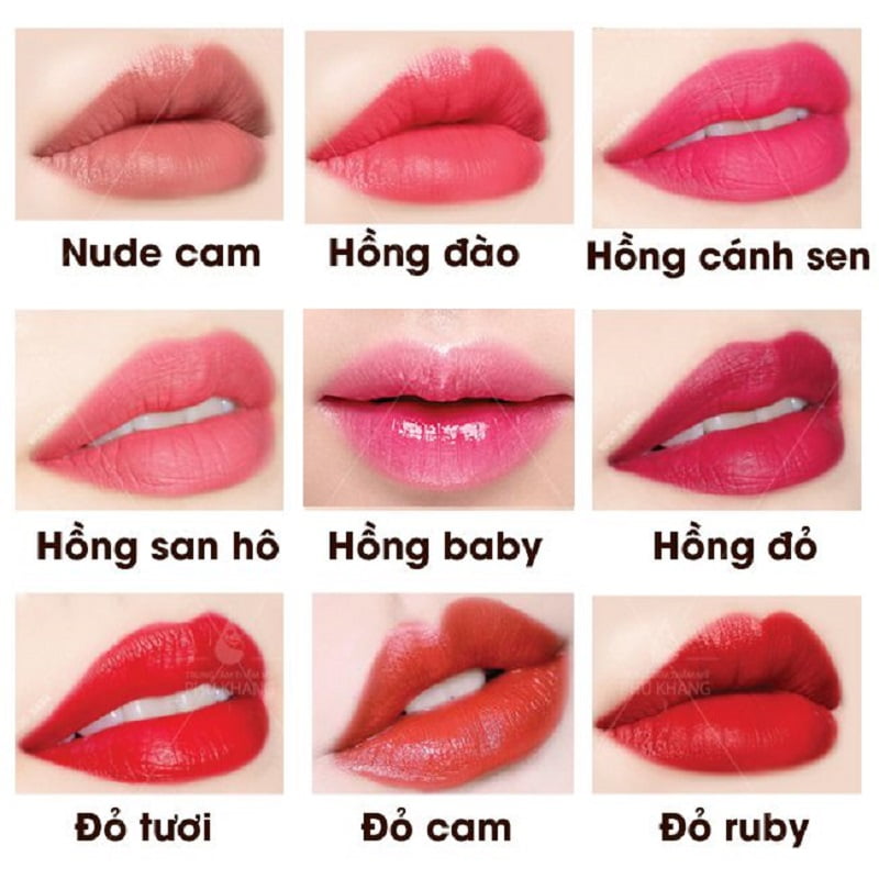 Khám phá bảng màu phun môi collagen.